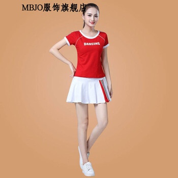 的短裙子杨丽萍广场舞服装女夏季新款套装跳舞运动服健身演出舞蹈服装