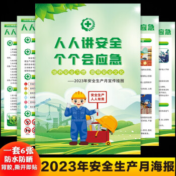 2023年全國安全生產月官方主題宣教掛圖安全警示教育宣傳海報牆貼