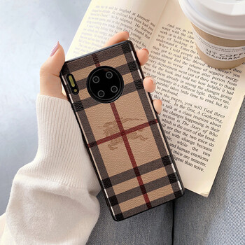 欧美burberry华为mate30手机壳p30pro皮质全包p40巴宝莉 mate20 全包