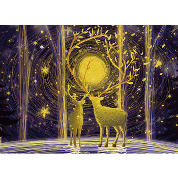 超大型超难拼图1000片成人圆形减压儿童彩虹地球月球十二星座森林麋鹿