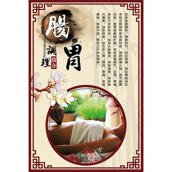 画挂画养生馆壁画美容美体spa海报中医养生按摩无框画1 16肠胃调理 30