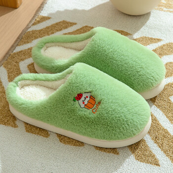 启允秋冬季棉拖鞋女家居室内保暖 绿色 40/41(适合39-40码)