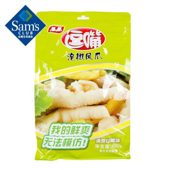 品品 逗嘴清爽山椒味泡椒凤爪 600G 休闲零食