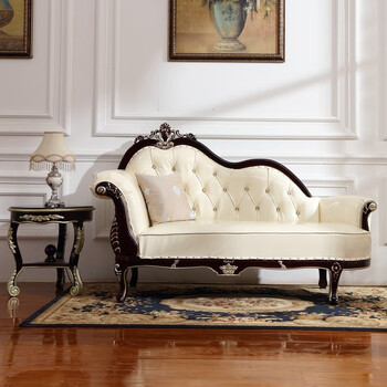 美容院贵妃椅会所欧式实木贵妃奢华雕花美人椅酒店卧室单人休闲椅新