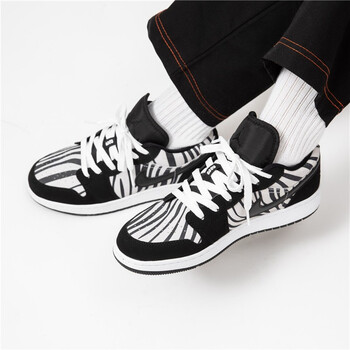 jordan 1 low gs低帮aj1潮流缓震耐磨篮球鞋 553560-057 黑白斑马纹