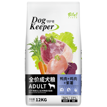 【品牌自营】比乐狗粮 全犬通用金毛拉布拉多泰迪原味 鸭肉+鸡肉+紫薯成犬粮12kg 重