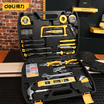 得力(deli) 工具箱套装电工工具套装多功能五金工具箱综合维修应急包 【家庭综合套装112件套】DL5965