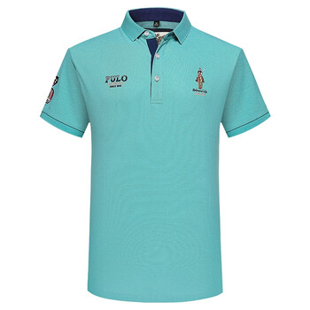 圣马奇保罗美国保罗短袖polo衫男夏装新款纯色翻领半袖男马标刺绣商务