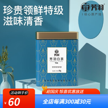 芳羽安吉白茶2022 五钻特级绿茶50g珍稀春茶