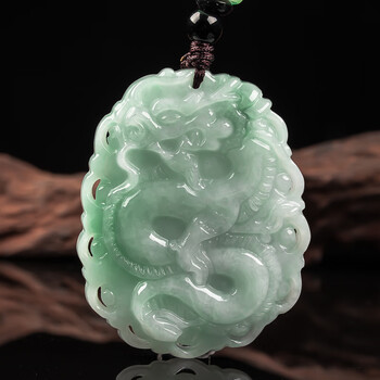 珠宝严选玉翩翩珠宝缅甸天然a货翡翠玉龙牌吊坠附鉴定