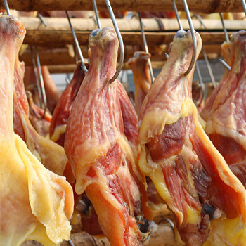 特色腊味咸鸡腿农家手工自制风干腊鸡腿安徽腊肉土特产咸鸡腿3只约700