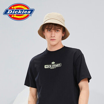 dickies 春夏棉舒适简约潮酷上衣短款短袖t恤男 dk010373 黑色 s
