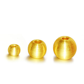绮汉同款黄金珠子散珠999足金3d硬金豆豆小金珠金转运珠手链配珠 10mm