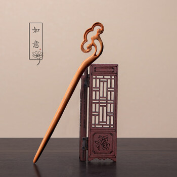 喜莱缘古代手工古风桃木发簪发饰古典复古宫廷中国民族风木簪钗盘发