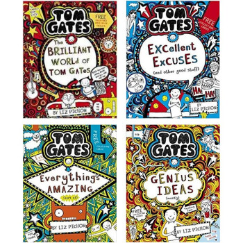 涂鸦小天才汤姆盖茨Tom Gates 1-4册组合装 儿童桥梁章节书 英文原版 [平装]