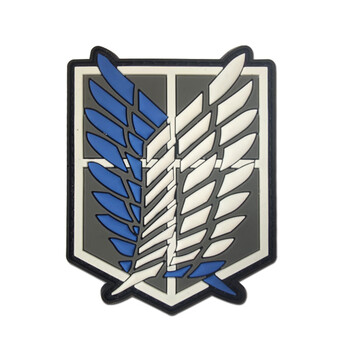 3d立体徽章 防水pvc魔术贴章 背包贴 士气章 自由之翼 7*9cm