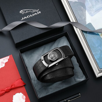 jaguar捷豹轻奢侈男士皮带男自动扣真皮商务休闲品牌裤腰带正装高档