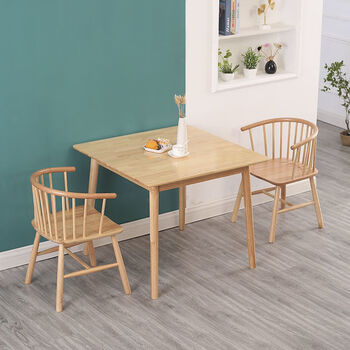 餐桌椅组合北欧小户型家用餐厅咖啡厅简约休闲洽谈方桌原木色单桌8080