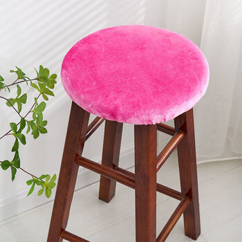 花仟陌毛绒面加厚圆凳子套圆椅子坐垫小圆凳子坐套小吃饭店圆形椅套