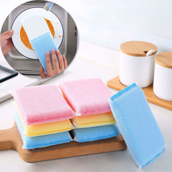 耐用加厚不沾油刷碗布海绵擦吸水性强洗刷大王百洁布去污厨房清洁10个