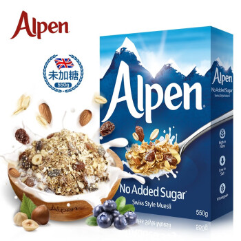 英国进口 维多麦 Weetabix水果麦片 欧倍 Alpen 瑞士风味营养即食谷物早餐燕麦片（含干果坚果未加糖）550g