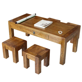 玖曌小户型仿古榆木榻榻米茶几实木小桌子阳台桌客厅茶几简约茶桌单张