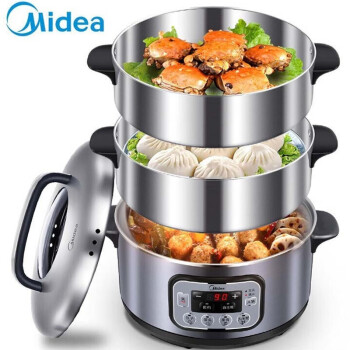 美的（Midea）电蒸锅多功能家用电火锅电煮锅电热锅三层大容量14.8L大容量智能预约MZ-ZG28Power501