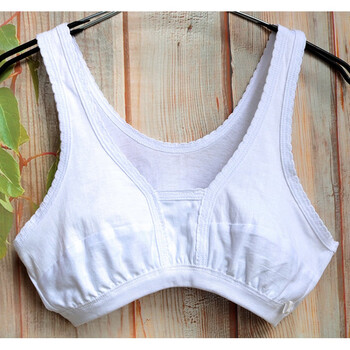 中老年纯棉胸罩老人无钢圈文胸老太太全棉大码内衣背心布乳罩胸衣