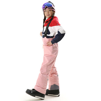 RUNNING RIVER奔流 新品 儿童冬季户外防风保暖可拆背带滑雪裤W2746 302粉 160cm