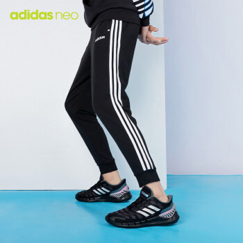 阿迪达斯 （adidas）运动裤男经典三条纹运动收口长裤（下架重） 黑色 M
