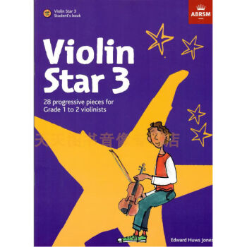 英皇考级英皇小提琴考级教材作品曲谱入门初级教材Violin Star小提琴之星学生用书第3册附带CD