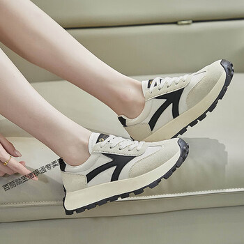 百丽踏休闲女鞋秋季新款潮流百搭厚底增高阿甘鞋女士轻便透气韩系运动