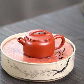 溥畔宜兴紫砂壶源头朱泥小容量80ml小茶壶一人用小品汉瓦紫砂茶具
