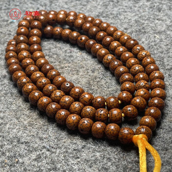 男女文玩108佛珠手把件 西藏回流老籽星月菩提手串 11*10mm老型桶珠款