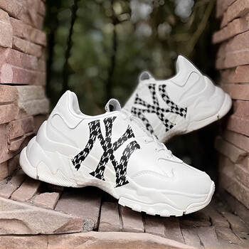 (mlb)旗舰官网休闲鞋子男女同款 23款 ny老花系列复古厚底增高老爹鞋