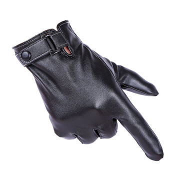 触屏男士手套仿真水洗皮秋冬季毛线罗口加绒加厚韩版时尚开车经典a款