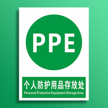 必须佩戴劳动防护保护用品警示牌注意穿戴绝缘个人存放处消防安全温馨