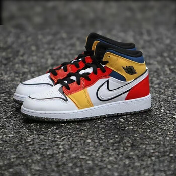 nike耐克(nike)air jordan 1 aj1白粉橙麂皮休闲女子中帮球鞋复古篮