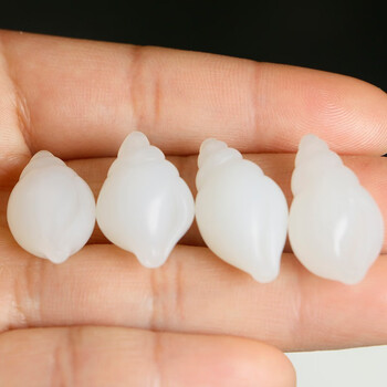 爱优美天然和田玉羊脂玉小海螺挂件玉石吊坠手工挂件创意小饰品手串