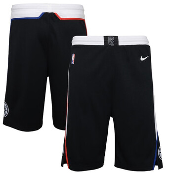 快船队短裤乔治伦纳德威少男子比赛训练球裤篮球运动裤复古黑m