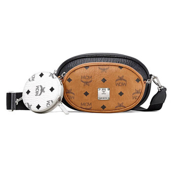 mcm男女通用essential visetos original系列斜挎胸包腰包 棕色