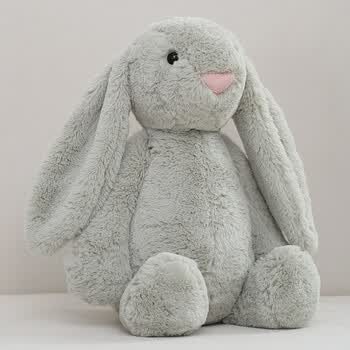 可爱垂耳兔玩偶软萌邦德兔布娃娃长耳兔公仔小兔毛绒 邦妮兔a灰色 25