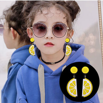 儿童耳环女可爱网红小学生古代耳夹无耳洞女孩耳钉女童假耳坠圆脸一半