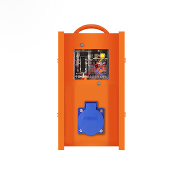 工地临时移动式手提配电箱 一位 三孔10a工业插座电箱带漏保 红色【图