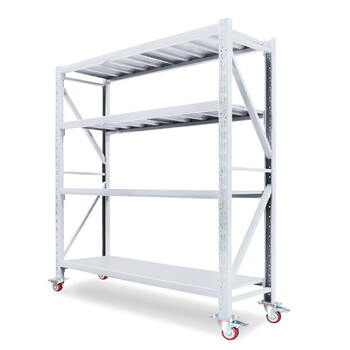 固腾仓储货架移动货架加厚仓储货架仓库货架带轮子货架移动置物架自带