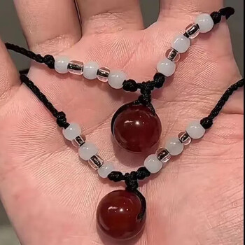 一竹春相思豆项链气质转运珠王维诗里的红豆吊坠项链女不掉色红豆项链