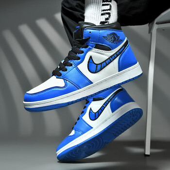 国货莆田鞋喜孚男鞋秋季加绒新款aj篮球鞋男空军情侣款一号大码高帮鞋