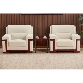 海澳德会客厅贵宾接待沙发中式商务大会堂同款布艺迎外宾沙发棉麻单人