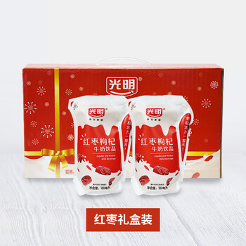 光明酸奶乳酸菌轻巧包风味发酵乳儿童早餐常温牛奶饮品红枣枸杞礼盒装