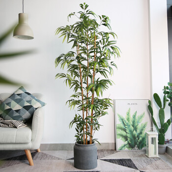 寓意假盆景仿真竹子植物盆栽室内外落地大绿植装饰 1.65m 绿杆竹子